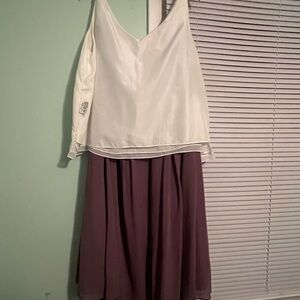Revelry Elegant White and Purple Bridesmaid Top and Skirt